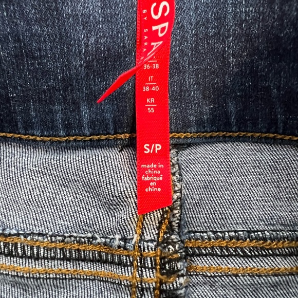 SPANX ANKLE SKINNY Distressed Blue pull-on Jeans Jeggings Size Small - Picture 5 of 11